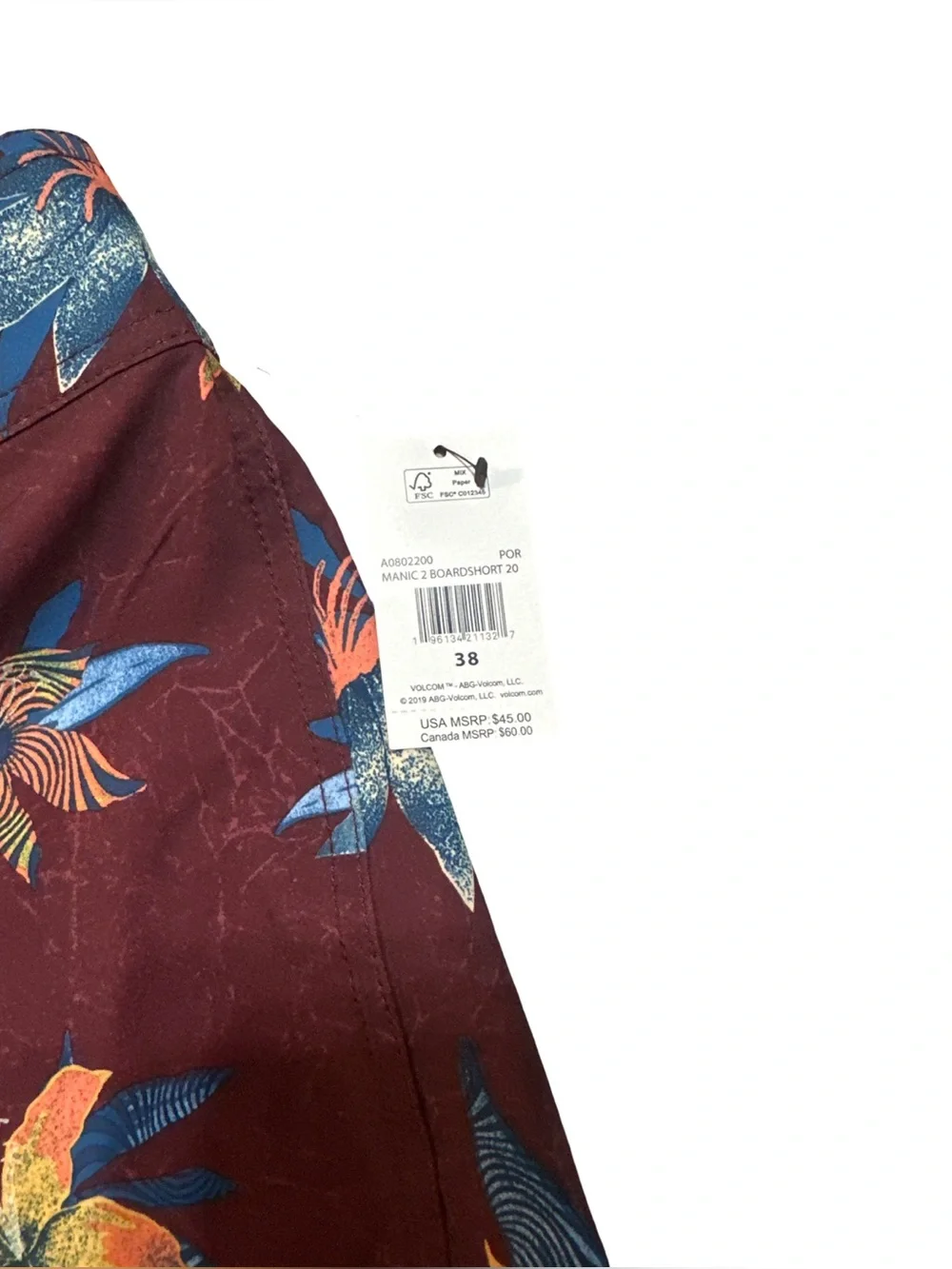 Volcom Manic Men’s Boardshorts Size 38